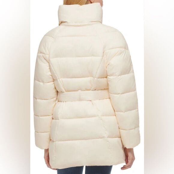 Cole Haan Signature quilted puffer jacket in cream XL. NWT - Picture 2 of 10